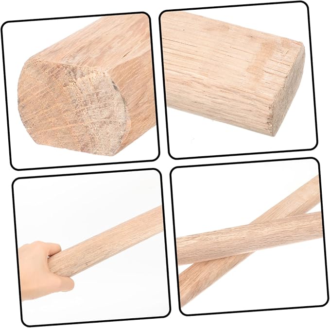 Wooden Axe Handle Replacement for Camping and Chopping Sturdy Handcrafted Wood Accessory Fits Most Axes 2-Piece Set
