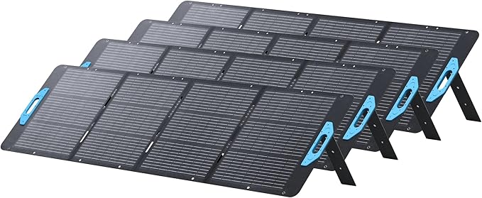 Anker SOLIX PS200 Solar Panel ×4 with Adjustable Kickstand 4× 200W Foldable Portable Solar Charger IP67 Waterproof 23% Higher Energy Conversion Efficiency for Camping RVs and Blackouts（Renewed）