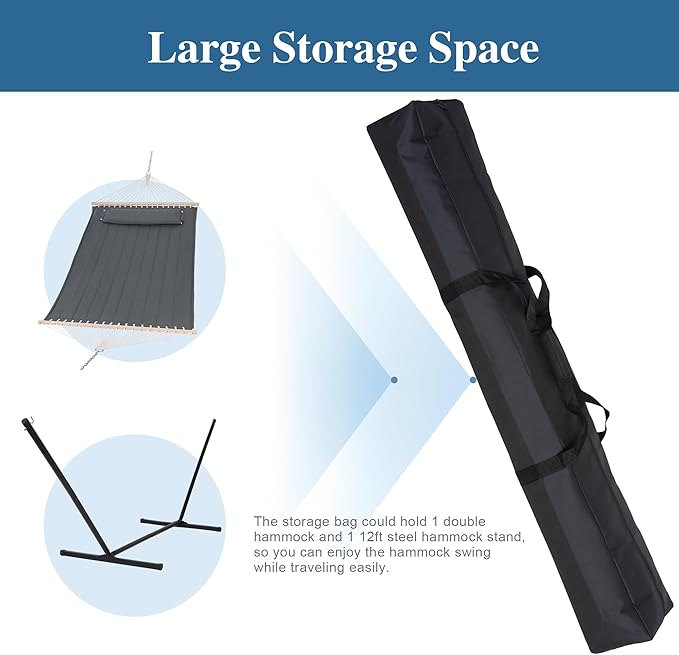 SUNCREAT Hammocks Portable Hammock with Stand 475lbs Capacity Hammock Storage Bag Heavy Duty Hammock Handbag
