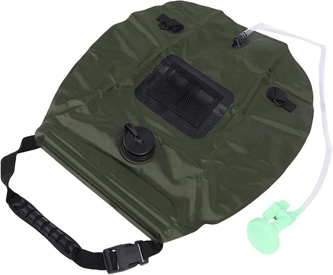 Keenso Solar Shower Bag 20L Large Capacity Camping Shower Bag with Adjustable Waterflow Head and Detachable Hose for Outdoor Camping Beach Swimming
