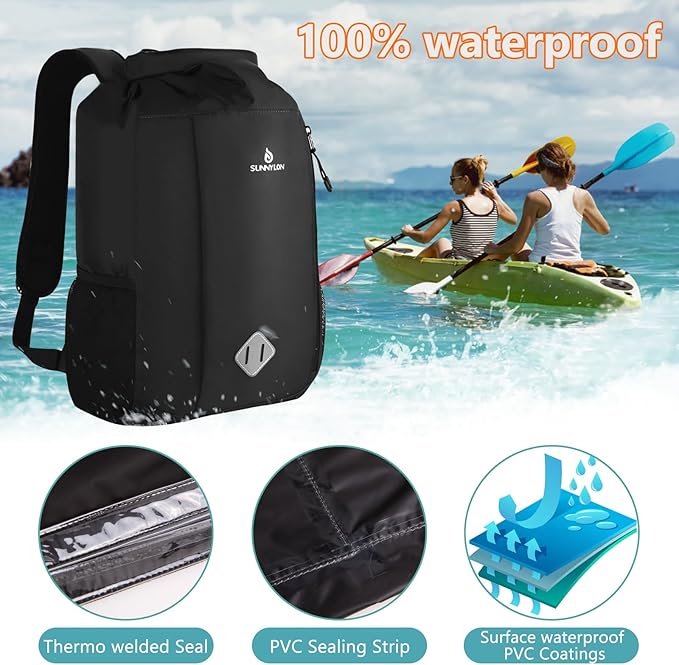 Dry Bag Backpack 20L Dry Bag Waterproof with Waist Pouch and Phone CaseRoll top Dry bag for kayakingMarine dry bag for Kayaking Beach Rafting Boating Hiking Camping and Fishing