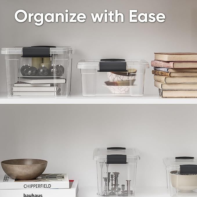 Superio Clear Storage Bins with Lids 10 Quart BPA Free Plastic Containers Transparent Boxes for Organizing Stackable Crates Organizer Totes for Home Office School and Dorm