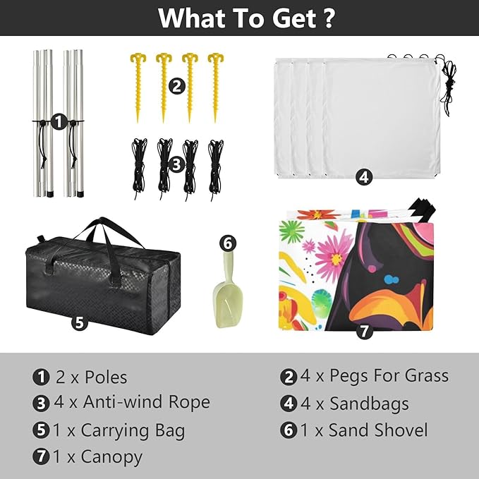 Cute Rottweiler1 Stable Beach Tent UPF50+ Protection Waterproof Shade Sun Shelter with Sturdy Poles Sandbags and Shovel for Family Trips Picnics &amp Camping