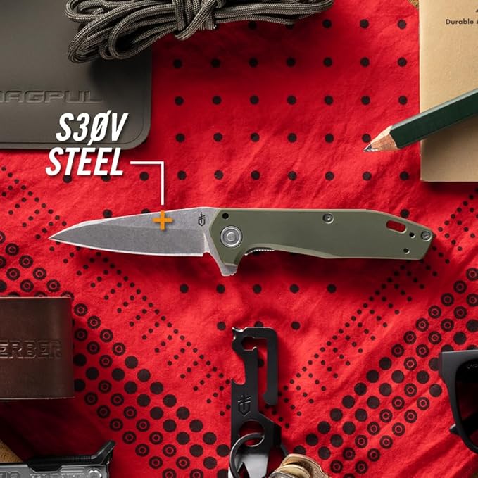 Gerber Fastball Flipper Knife 3 S30V Black Oxide Wharncliffe Blade