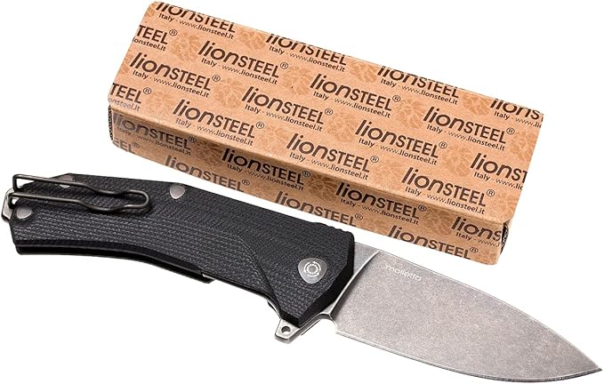 LionSTEEL KUR EDC Folding Knife Sleipner Steel Stone-Washed Blade