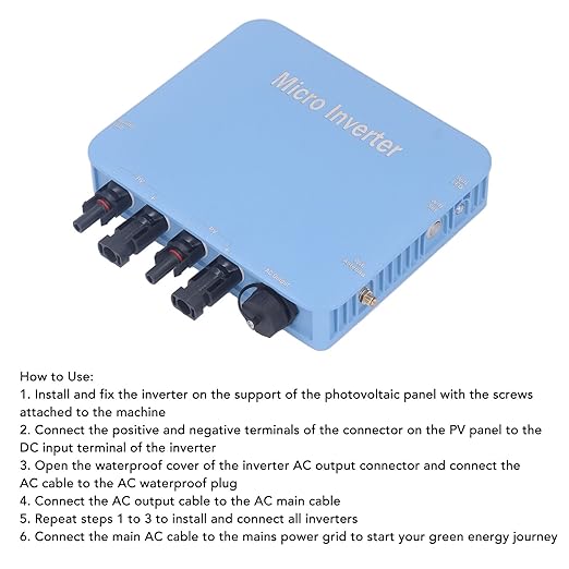 Yunseity Micro Inverter 120V 230V Solar Grid Tie Inverter IP65 DC to AC Control Pure Sine Waving Inverter MPPT Solar Input 20V-60V Output 80V-280V for Solar System
