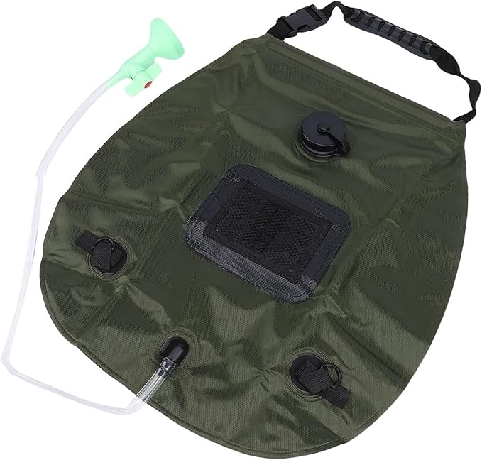 Keenso Solar Shower Bag 20L Large Capacity Camping Shower Bag with Adjustable Waterflow Head and Detachable Hose for Outdoor Camping Beach Swimming