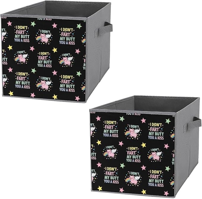 Durable Foldable Storage Boxes I Didnt My Blew You A Kiss Cute Pig Multi-Use Collapsible Bins for Closet Office Efficient Storage System
