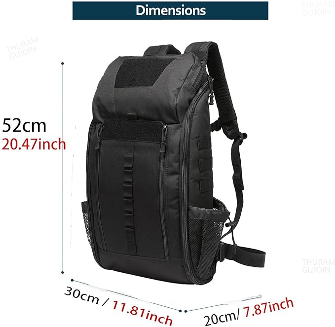 40L Waterproof Tactical Medical Backpack First Aid Bag for Hiking Trekking Hunting Fishing Camping Outdoor Sports (Black)
