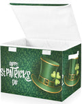senya St. Patrick's Day Storage Baskets Collapsible Storage Bins with Lids Saint Patrick's Day and Green Hat on Shamrock Storage Boxes Clothes Baskets for Organizing