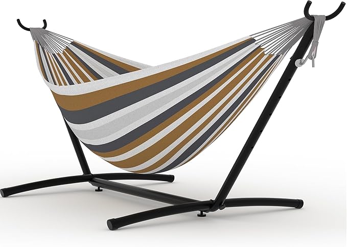 Hammock with Stand 2-Person Outdoor Portable Hammock with Carrying Bag &amp Adjustable Frame Heavys Duty 450lb Capacity for Beach Camping Backyard Patio
