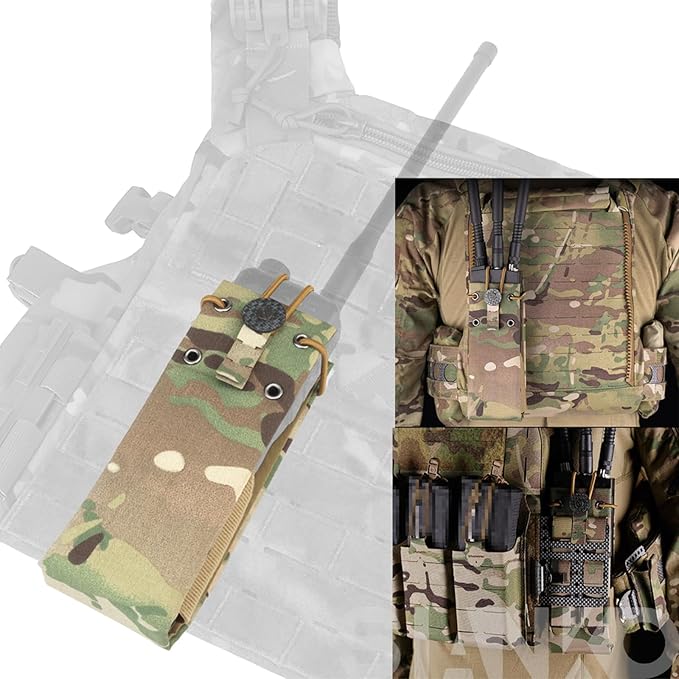 Military Tactical MOLLE Radio PouchAirsoft Paintball Hunting Walkie-Talkie Holder Bag for MPU5AN/PRC- 163AN/PRC-152AN/PRC148 etc.