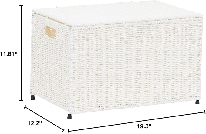 Household Essentials Paper Rope Woven Sturge Chest Small Arctic White