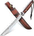 TAN REN Hunting Knife with Sheath 8.3 Inch Fixed Blade Survival Outdoor Knife with Wooden Handle for Camping Bushcraft Christmas Gifts for Men