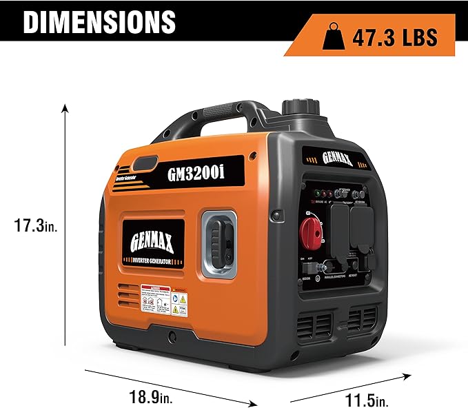GENMAX GeneratorEPA Compliant Eco-Mode Feature Ultra Lightweight for Backup Home Use &amp Camping