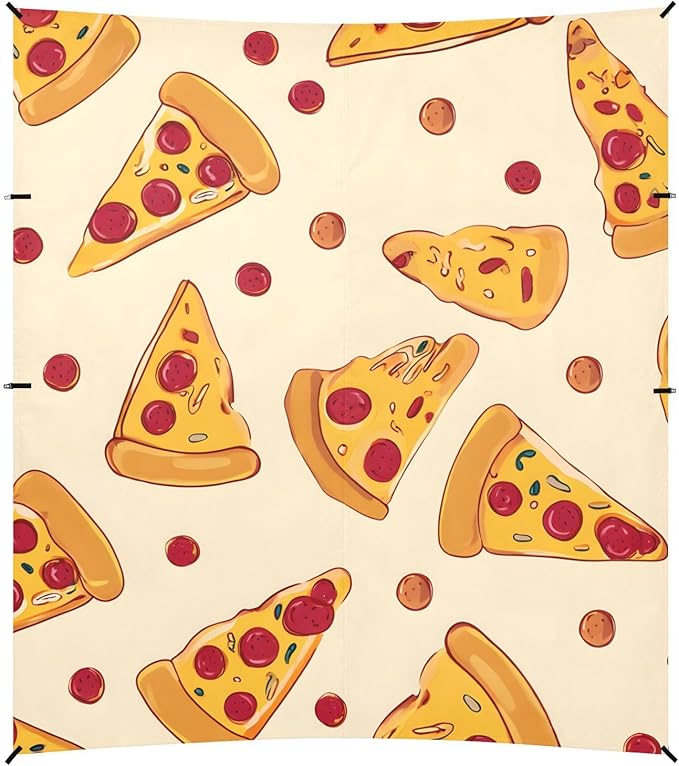 ALAZA Pizza Dot Pattern Beach Tent Sun Shelter Portable Canopy Sunshade for Outdoor Camping Picnics Backyard Fun 10x9 ft