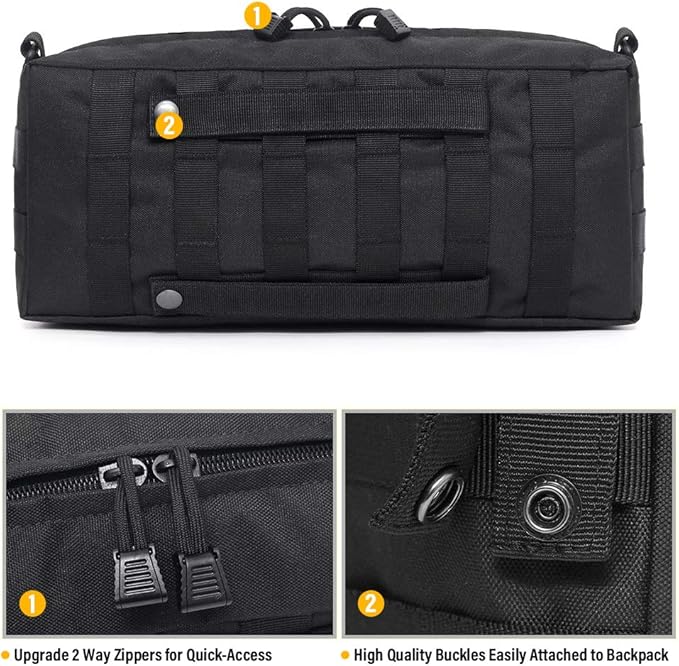 WYNEX Tactical Molle Admin Pouch Utility EDC Pouch Organizer Large Capacity Tactical Increment Molle Pouch Molle Bag for Backpack