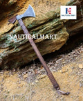 Nautical-Mart STEINN Viking Axe Forged Handmade Steel Iron Wooden Shaft Case Leather Ragnar Rollo Vikings Historical Cosplay LARP Medieval Fantasy Hatchet