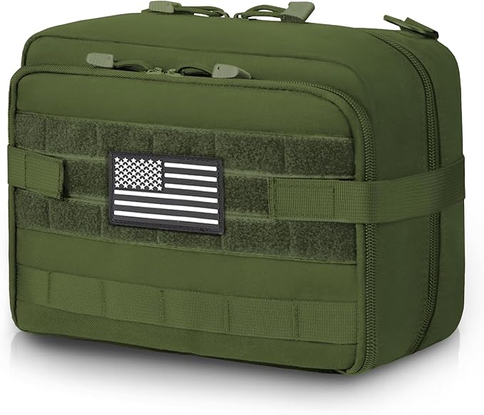 Jueachy Tactical Molle Pouch Large Admin Bag Utility Tool Pouches Molle Attachment EDC Pouches Expandable Molle Accessories Organizer Medical Pocket U.S.A Patch Included