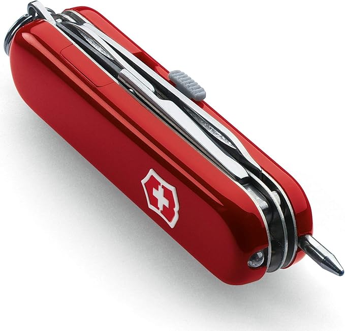 Victorinox Midnite Manager Swiss Army Knife Small Multi Tool 10 Functions LED Scissors Red