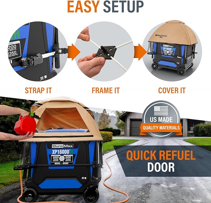 GenTent XL Inverter Running Cover – Generator Tent for Larger Encased Inverters (Tan XL - Plus)