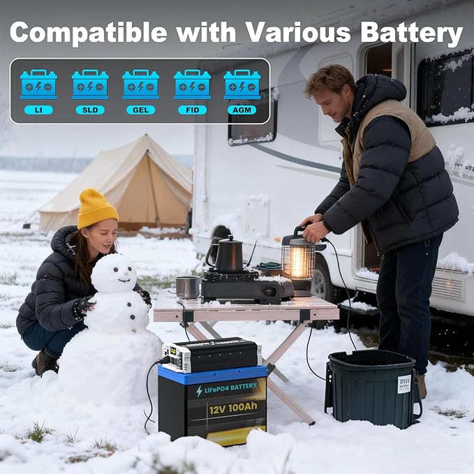 3500 watt Pure sine Wave Inverter 48V DC to 110V AC Power Inverter with 3 AC Output sockets USB Port Type-C Port Remote Control with LCD Screen Used for Solar Emergency Power Supply in RV Homes