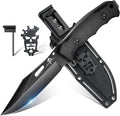 Purple Dragon Fixed Blade Knife with Kydex Sheath D2 Steel Survival Knives Black Camping Knife with Ergonomic G10 Handle Outdoor Knives for Men and Women