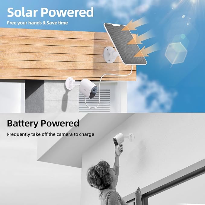 Solar Panel Charger for Arlo Pro 4/Ultra 2/Pro 3/Ultra/Pro 5S/Pro 3 Floodlight 5V 4W Camera Solar Panel with 9.8ft/3m Charging CableIP65 Waterproof Includes Adjustable Wall Mount4 Pack