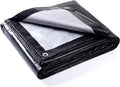 GUARD SHIELD Tarp 12x16 Feet Waterproof Black/Silver Tarps 8Mil Multi Purpose UV Resistant Cover for OutdoorCampingTentBoats
