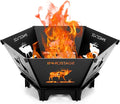 Fire Pit for Camping- 27.5 Inch Collapsible Firepit for Patio Outside Wood Burning Outdoor Indoor BBQ Picnic Foldable Fire Pits Bonfire of Backyard Patio with Portable Tote Bag