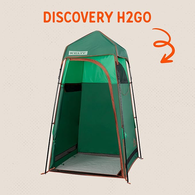 Kelty Discovery H2GO Privacy Shelter Campsite Shower and Changing Shelter Zippered Entry Steel Pole Frame Freestanding