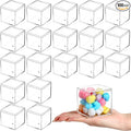 Thyle 100 Pieces Clear Acrylic Box with Lid 2.6 x 2.6 x 2.6 Inch Small Plastic Square Cube Containers Mini Clear Display Box Acrylic Gift Box Storage Box for Candy Pill Tiny Jewelry Gifts
