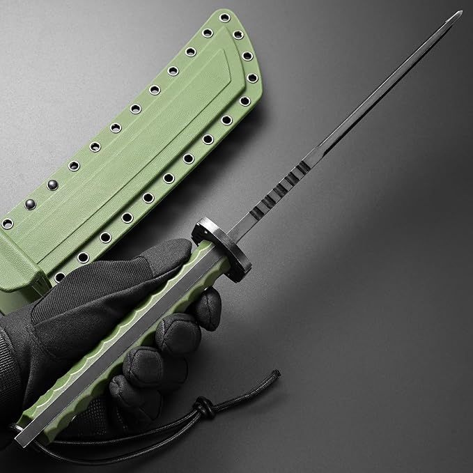 GTK33 Fixed Blade Knife AUS-10 Steel Blade Full Tang Nylon Fiberglass Handle Cool Style Knifes for Outdoor Camping Hunting Collection (Green)