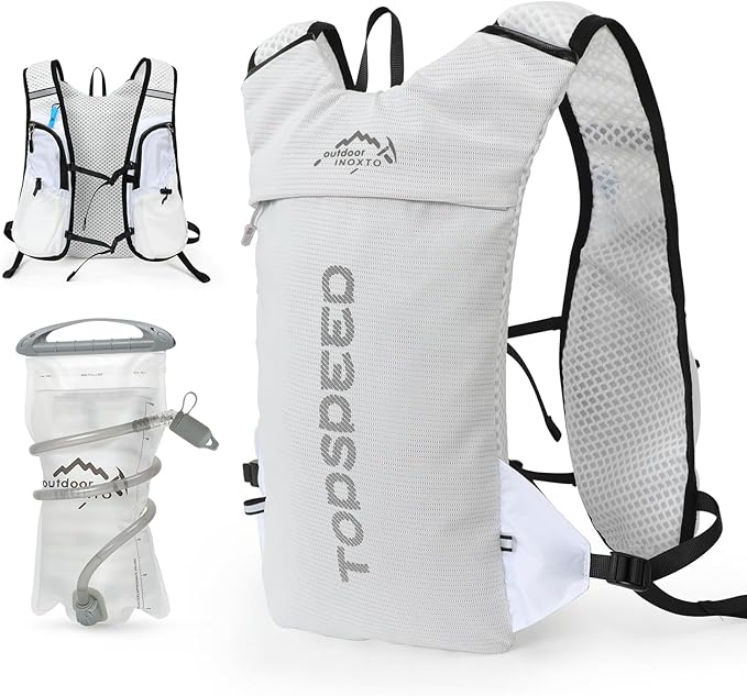 INOXTO Running Hydration Vest BackpackLightweight Insulated Pack with 1.5L Water Bladder Bag Daypack for Hiking Trail Running Cycling Race Marathon for Women Men