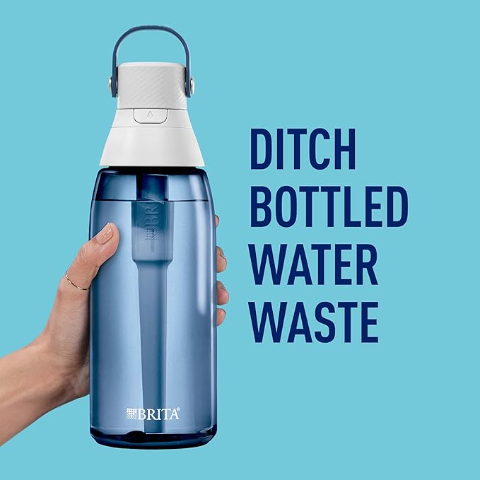 Brita Hard-Sided Plastic Premium Filtering Water Bottle BPA-Free Reusable Replaces 300 Plastic Water Bottles Filter Lasts 2 Months or 40 Gallons Includes 1 Filter Night Sky - 36 oz.