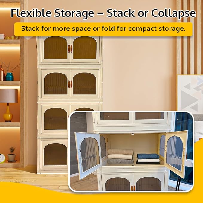 120QT Stackable Storage Bins with Lids and Wheels - Collapsible Folding Organizer 4 Pack for Closet Large Blanket and Clothes Storage at Home Garage and Office Organization