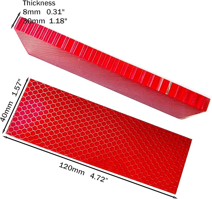 DIY Handmade Carving Knife Handle Scales Blank Material Resin Honeycomb Structure(2PCS120x40x8mm)