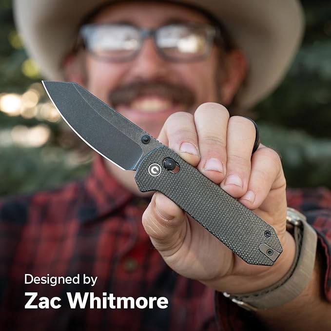 CIVIVI Yonder Folding Pocket Knife for EDC Crossbar Lock Knife with 2.88 14C28N Blade Micarta Handle Lightweight Knife Gifts for Men Women Camping Hiking Designed by Zac Whitmore C23073B-1