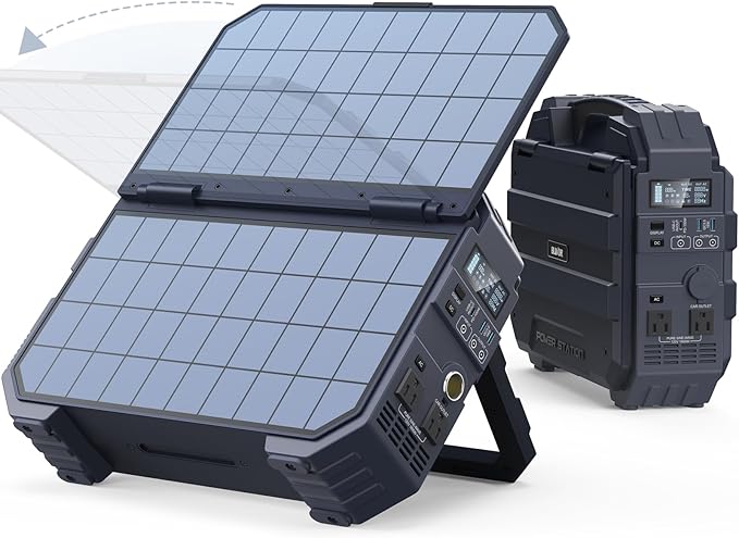 BLAVOR Portable Power Station 1600W (Peak 3200W) Built-in Solar Panel 1024Wh LiFePO4 Battery 100W USB-C Fast Charge Solar Generator for Home Backup Camping Power Outages &amp RV