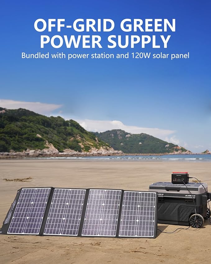 ELECAENTA 120W Portable Solar Panel for Jackery/EF Ecoflow/Bluetti/Anker Power Station 25% Conversion PD45W DC USB QC3.0 Foldable Solar Charger for Outdoors RVs Camping Off Grid