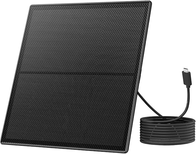 Birdfy 5W Solar Panel for Smart Bird Feeder Camera Type-C Charger for Birdfy Feeder 360° Adjustable Swivel Mount IP65 Waterproof for Outdoors 5W Continuously Power Supply (9.8ft Standard Cable)