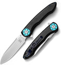 Tactical Folding Knife 7.8in with 3.3 D2 Blade G10 Handle Ambidextrous Silver Camping Survival EDC Pocket Knife with Clip