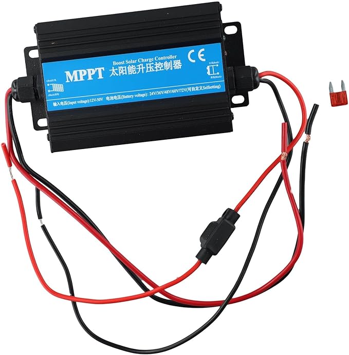 MPPT Solar Charge Controller 24V-72V 300W Boost Charger with Digital Display for Home RV Off-Grid Solar Panel System Battery Regulation
