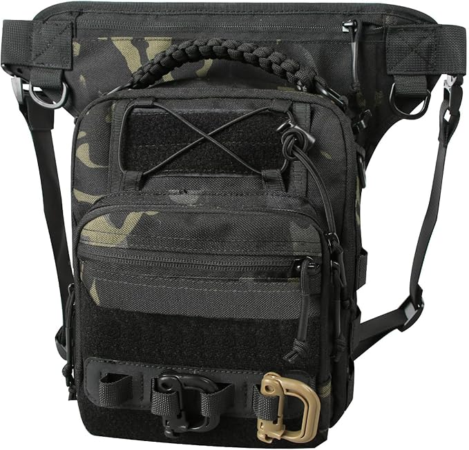 Tactical Dropper Leg Waist Pack Multi-Purpose Waterproof Outdoor Camping ECD Toolkit for Urban Commuting Camping and Fishing