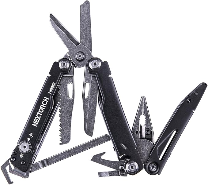 NEXTORCH PIONEER 14-IN-1 Multi-tools Full-SizeVersatile Multi-tool Set with Scissors Needle Nose Pliers Pocket Clip Multi-tool