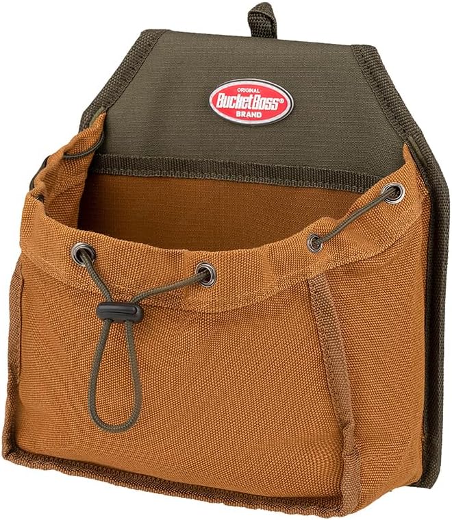 Bucket Boss Parachute Pouch with Speed Square Pocket and Flap Fit in Brown 54135