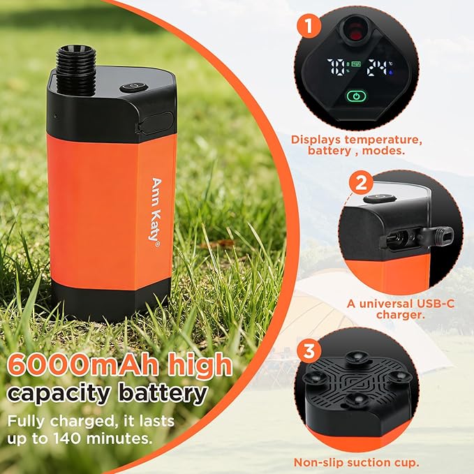 Portable Camping Shower Outdoor Camp Shower PumpUpgrade Rechargeable Electric Shower Pump with Intelligent Digital Display Multiple Spray Modes for Camping Hiking TravelingRV