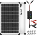 Voltset Solar Panel Charger Kit: 100W 12V Solar Panel with 20A Solar Charge Controller Monocrystalline Solar Panel for RV Battery Car Trailer Marine Boat Caravan and Other Off Grid System