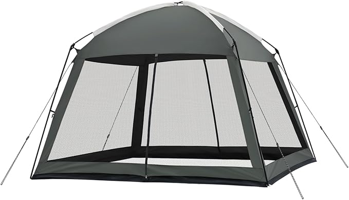 12 x 12 FT Camping Screen Tent for 8-10 Person Easy Setup Screen House with UV 50+ Sun Protection &amp Mosquito Net for Camping Backyard Picnic Patio Outdoor Gray