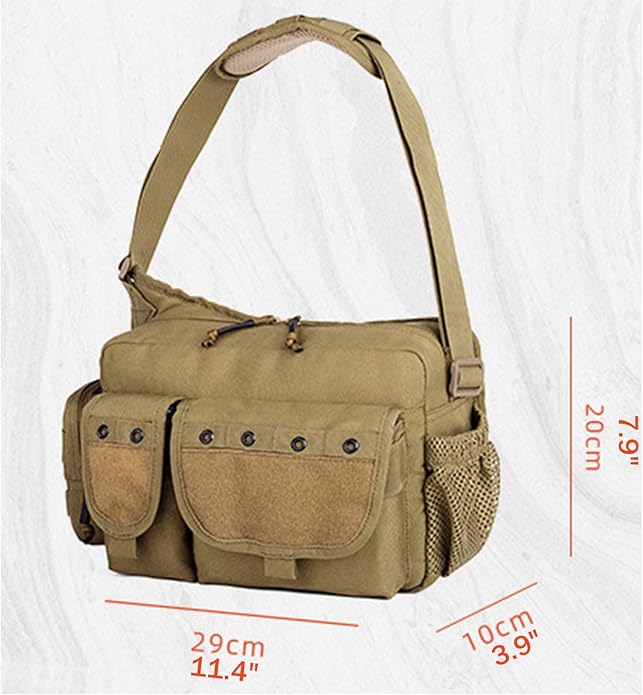 Tactical Messenger Bag - Military Molle Briefcase Crossbody Shoulder Bags Sling Pack for Cycling Hunting Camping